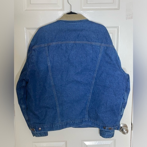 Vtg Wrangler Western Denim Jacket Sz 46L Blanket Lined Corduroy Collar 74260PW   - Picture 8 of 11